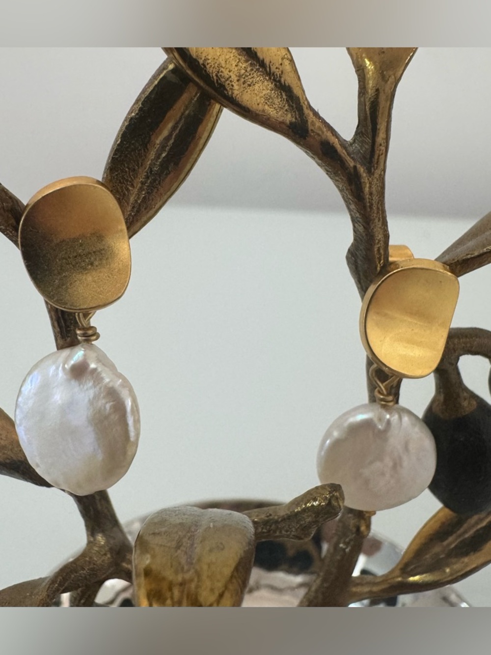 Madewell Gold-Tone Pearl Drop Earrings - Elegant Women’s Jewelry